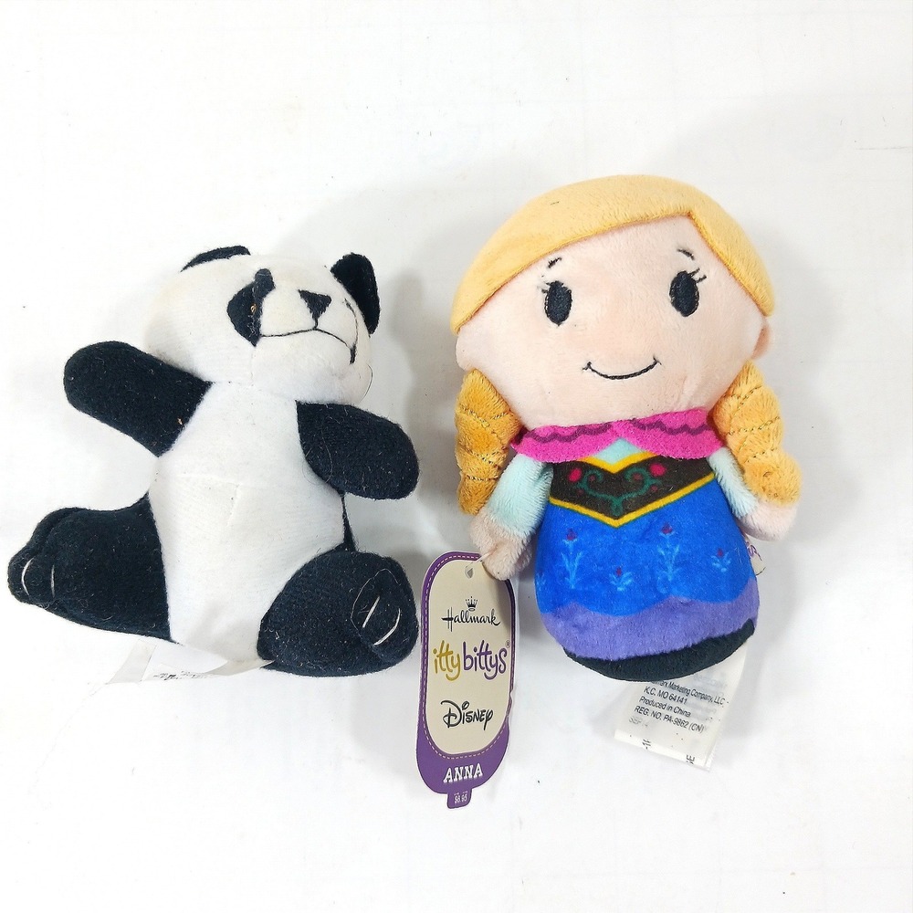 Hallmark Itty Bittys Disney Frozen Anna Plush & McDonalds Panda Toy Lot